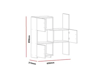 Decorotika Bokhylle 65 cm i Malt Tre - Hvit - Oppbevaring - Hylle - Bokhylle