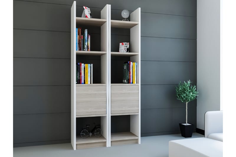 Decorotika Bokhylle 66 cm i Eik, Hvit