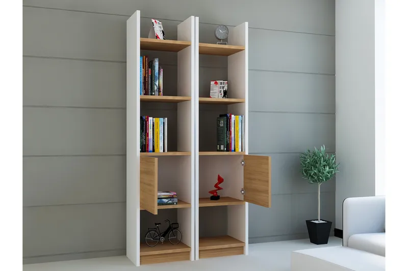 Decorotika Bokhylle 66 cm i Eik, Hvit|Brun