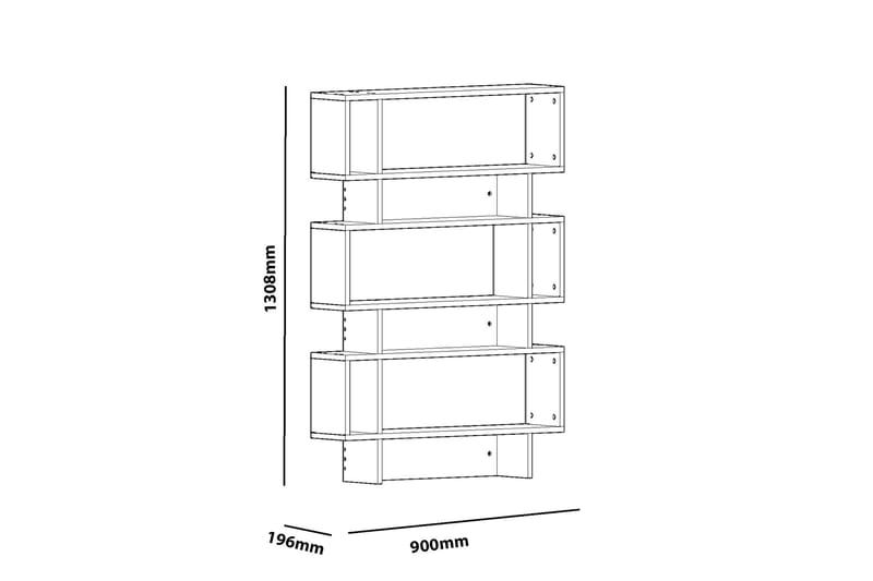 Decorotika Bokhylle 90 cm i Malt Tre - Hvit - Oppbevaring - Hylle - Bokhylle