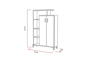 Decorotika Bokhylle 90 cm i Malt Tre - Hvit - Oppbevaring - Hylle - Bokhylle