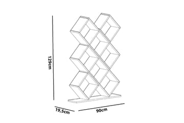 Decorotika Bokhylle 90 cm i Malt Tre - Hvit - Oppbevaring - Hylle - Bokhylle