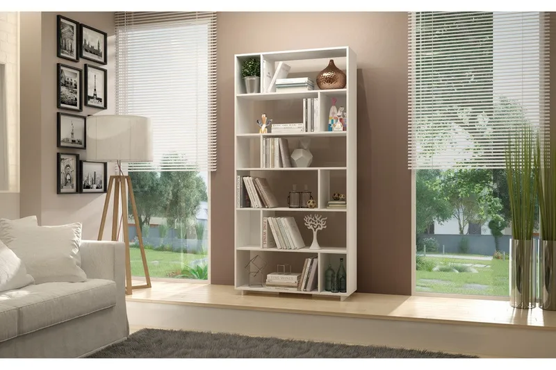 Decorotika Bokhylle 90 cm i Malt Tre - Hvit - Oppbevaring - Hylle - Bokhylle
