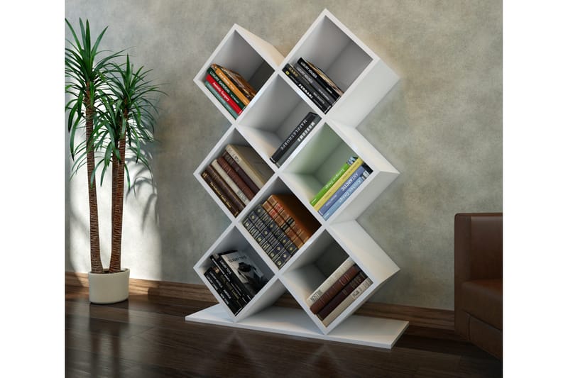 Decorotika Bokhylle 90 cm i Malt Tre - Hvit - Oppbevaring - Hylle - Bokhylle
