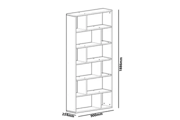 Decorotika Bokhylle 90 cm i Malt Tre - Hvit - Oppbevaring - Hylle - Bokhylle