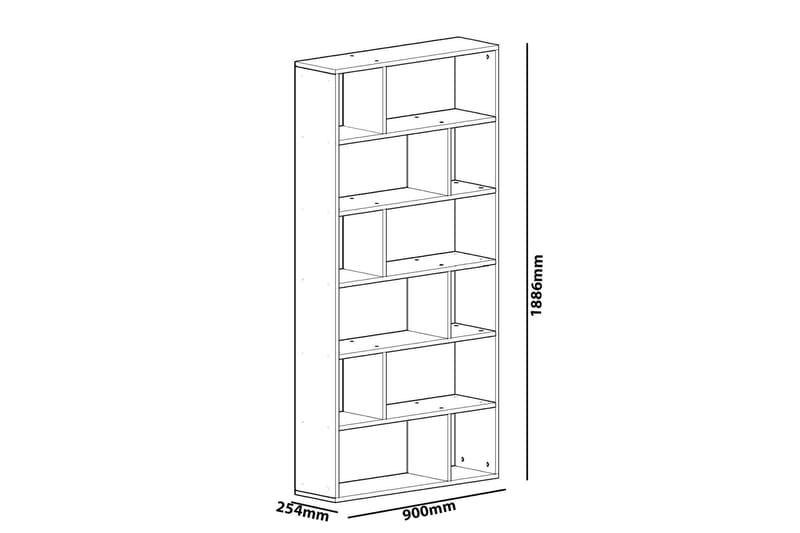 Decorotika Bokhylle 90 cm i Malt Tre - Hvit - Oppbevaring - Hylle - Bokhylle