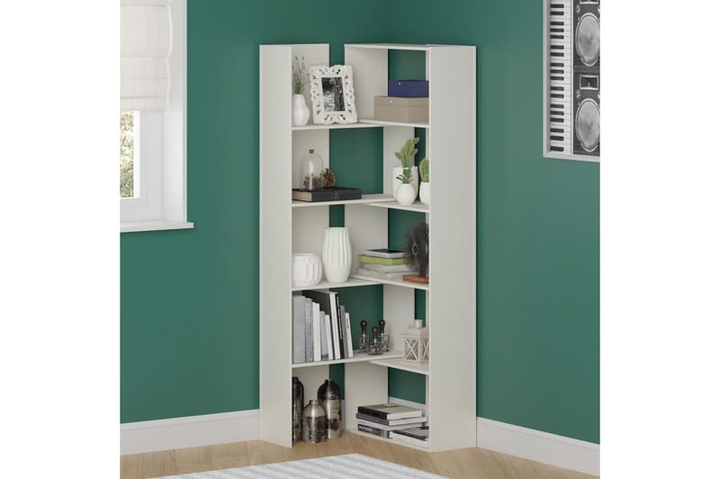 Decorotika Uttrekkbar Bokhylle 140 cm i Malt Tre - Hvit - Oppbevaring - Hylle - Bokhylle