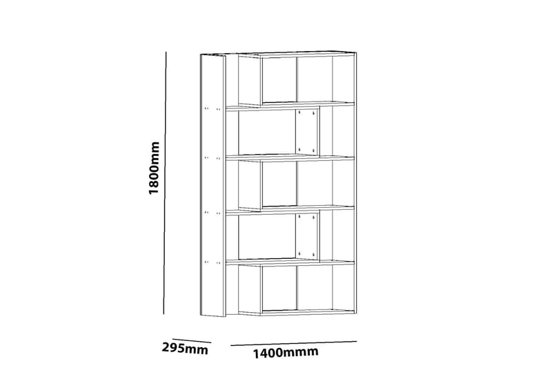 Decorotika Uttrekkbar Bokhylle 140 cm i Malt Tre - Hvit - Oppbevaring - Hylle - Bokhylle