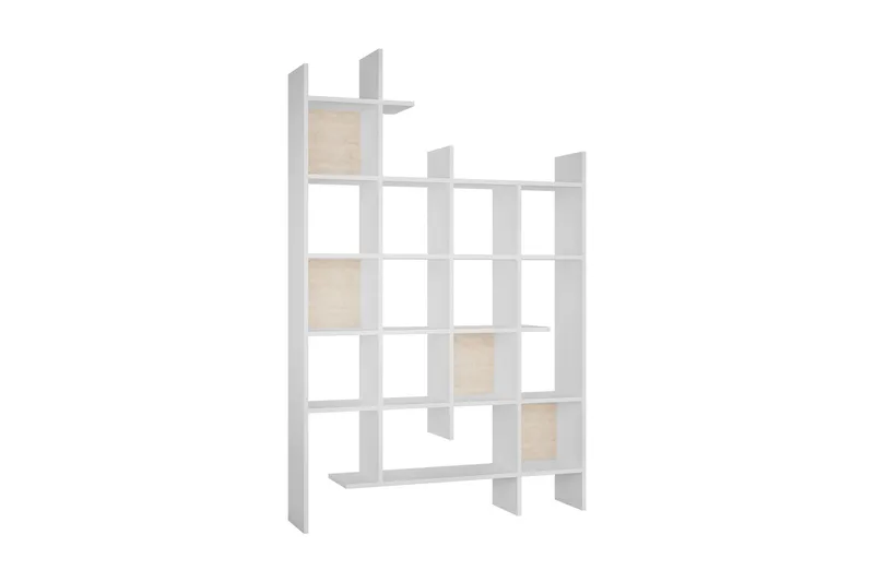 Decorta Bokhylle 122 cm i Malt Tre - Hvit - Oppbevaring - Hylle - Bokhylle