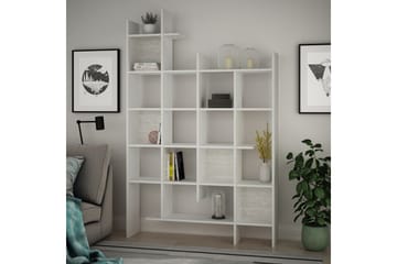 Decorta Bokhylle 122 cm i Malt Tre - Hvit - Oppbevaring - Hylle - Bokhylle