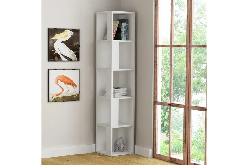 Decorta Bokhylle 32 cm i Malt Tre - Hvit - Oppbevaring - Hylle - Bokhylle