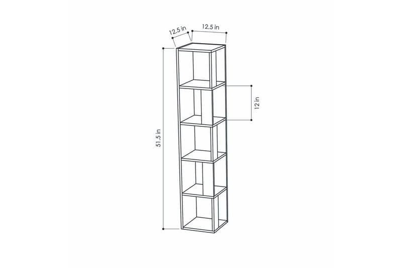 Decorta Bokhylle 32 cm i Malt Tre - Hvit - Oppbevaring - Hylle - Bokhylle