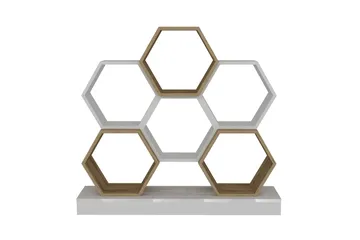 Desgrar Bokhylle 120x109 cm - Hvit - Oppbevaring - Hylle - Bokhylle