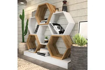 Desgrar Bokhylle 120x109 cm - Hvit - Oppbevaring - Hylle - Bokhylle