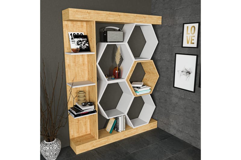 Desgrar Bokhylle 140x177,4 cm - Hvit - Oppbevaring - Hylle - Bokhylle