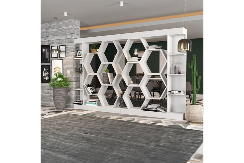 Desgrar Bokhylle 140x177,4 cm - Hvit - Oppbevaring - Hylle - Bokhylle