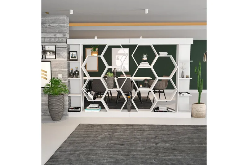 Desgrar Bokhylle 140x177,4 cm - Hvit - Oppbevaring - Hylle - Bokhylle