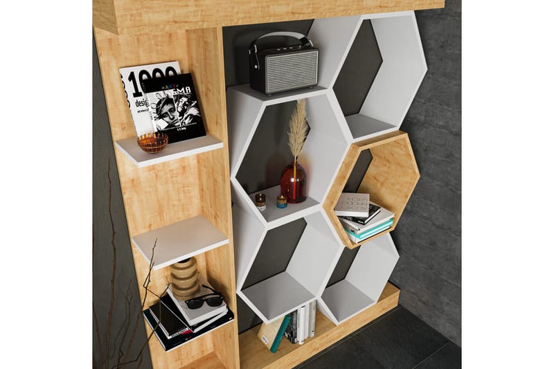 Desgrar Bokhylle 140x177,4 cm - Hvit - Oppbevaring - Hylle - Bokhylle