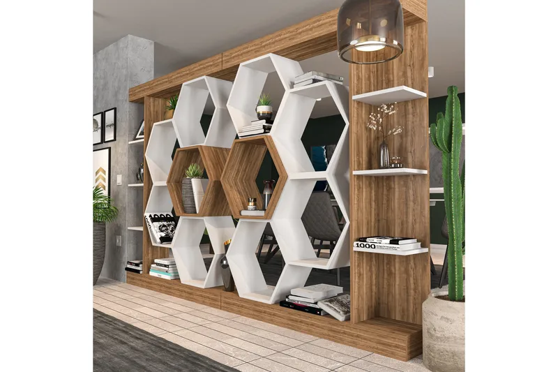 Desgrar Bokhylle 140x177,4 cm - Hvit - Oppbevaring - Hylle - Bokhylle