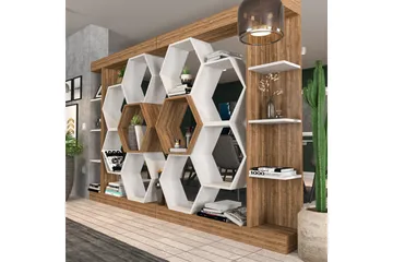 Desgrar Bokhylle 140x177,4 cm - Hvit - Oppbevaring - Hylle - Bokhylle