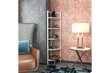 Desgrar Bokhylle 30,5x160 cm - Hvit - Oppbevaring - Hylle - Hjørnehylle