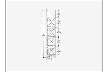 Desgrar Bokhylle 30,5x160 cm - Hvit - Oppbevaring - Hylle - Hjørnehylle
