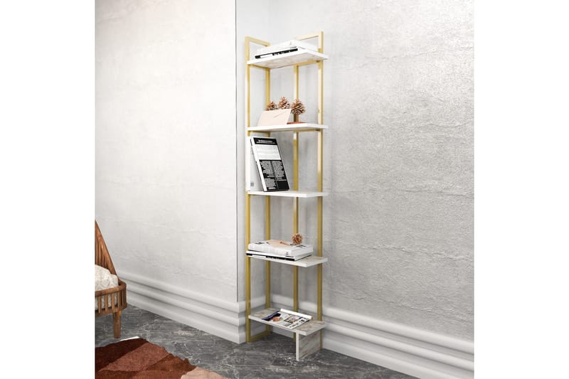 Desgrar Bokhylle 45,2x180 cm - Hvit - Oppbevaring - Hylle - Bokhylle