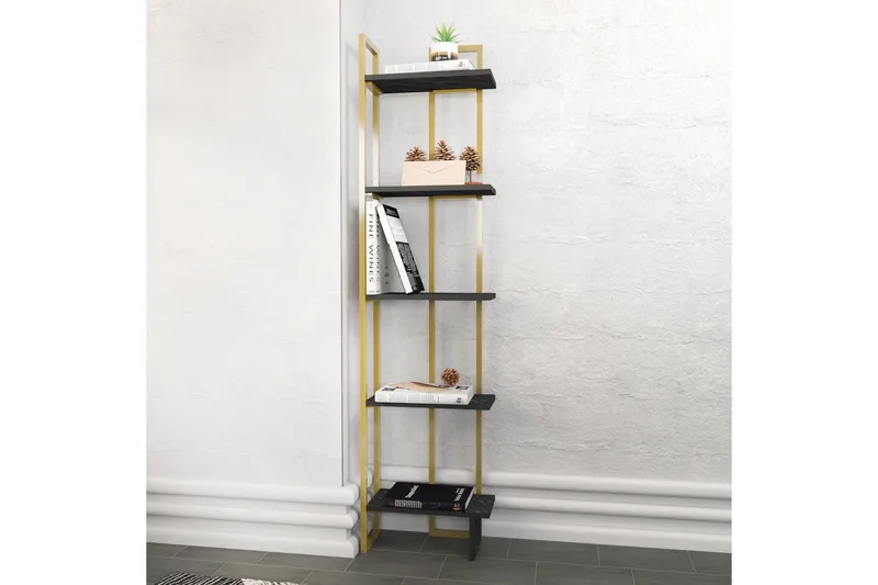 Desgrar Bokhylle 45,2x180 cm - Svart - Oppbevaring - Hylle - Bokhylle