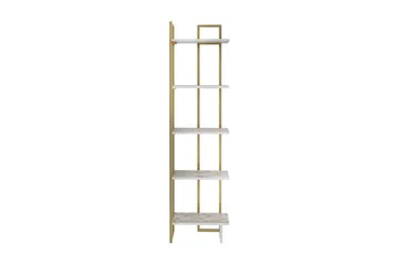 Desgrar Bokhylle 45.2x180 cm i Tre med Metallramme - Hvit - Oppbevaring - Hylle - Bokhylle