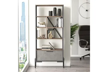 Desgrar Bokhylle 45x76 cm - Brun/Betonggrå/Antrasitt - Oppbevaring - Hylle - Bokhylle