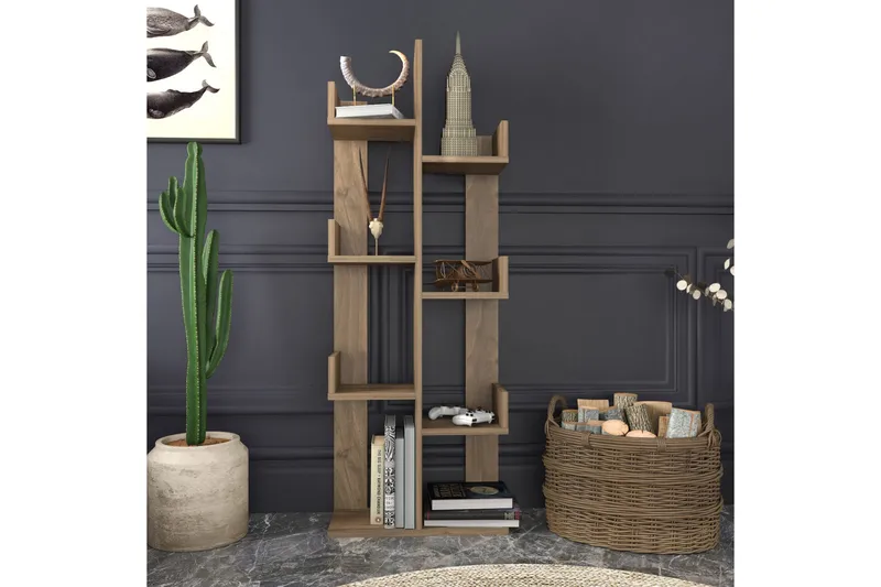 Desgrar Bokhylle 50x173 cm - Brun - Oppbevaring - Hylle - Bokhylle