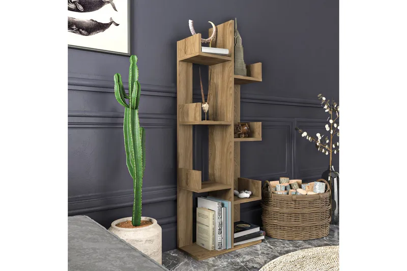 Desgrar Bokhylle 50x173 cm - Brun - Oppbevaring - Hylle - Bokhylle