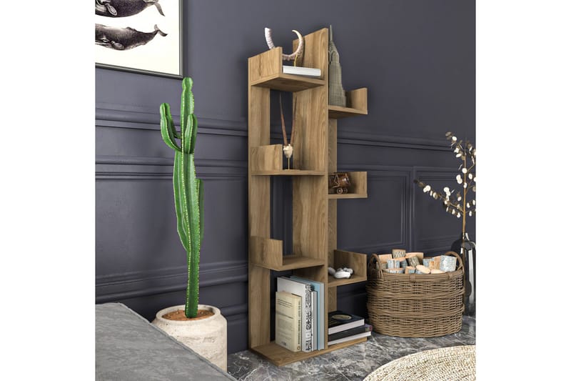 Desgrar Bokhylle 50x173 cm - Brun - Oppbevaring - Hylle - Bokhylle