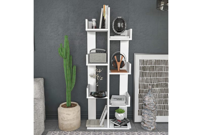 Desgrar Bokhylle 50x173 cm - Hvit - Oppbevaring - Hylle - Bokhylle