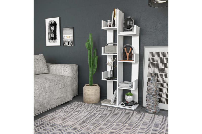 Desgrar Bokhylle 50x173 cm - Hvit - Oppbevaring - Hylle - Bokhylle