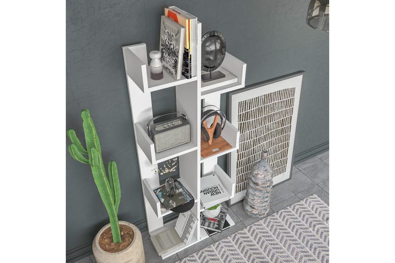 Desgrar Bokhylle 50x173 cm - Hvit - Oppbevaring - Hylle - Bokhylle