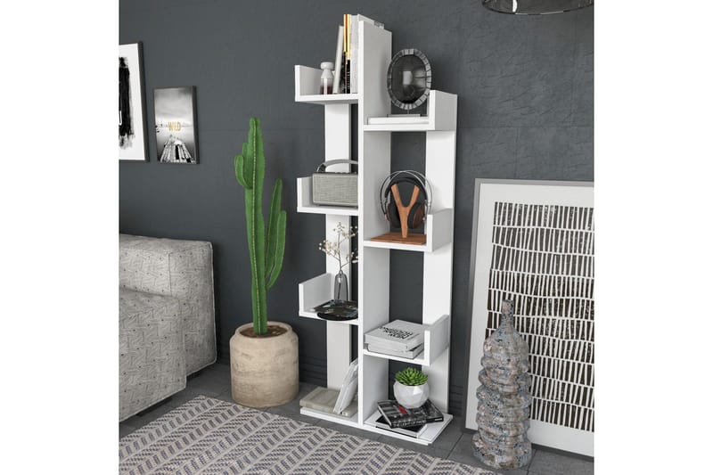 Desgrar Bokhylle 50x173 cm - Hvit - Oppbevaring - Hylle - Bokhylle
