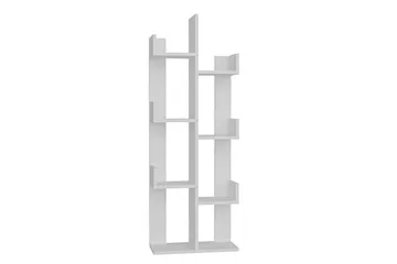 Desgrar Bokhylle 50x173 cm i Malt Tre - Hvit - Oppbevaring - Hylle - Bokhylle