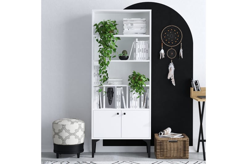 Desgrar Bokhylle 60x175 cm - Hvit - Oppbevaring - Hylle - Bokhylle