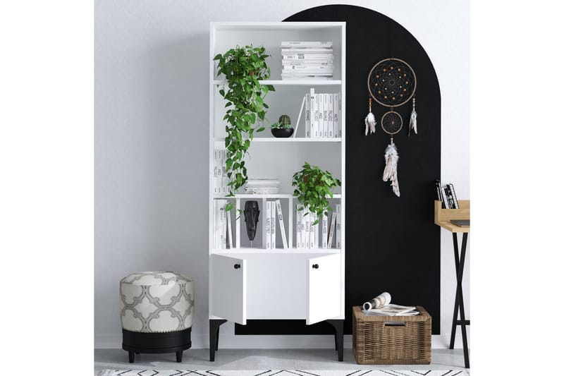 Desgrar Bokhylle 60x175 cm - Hvit - Oppbevaring - Hylle - Bokhylle