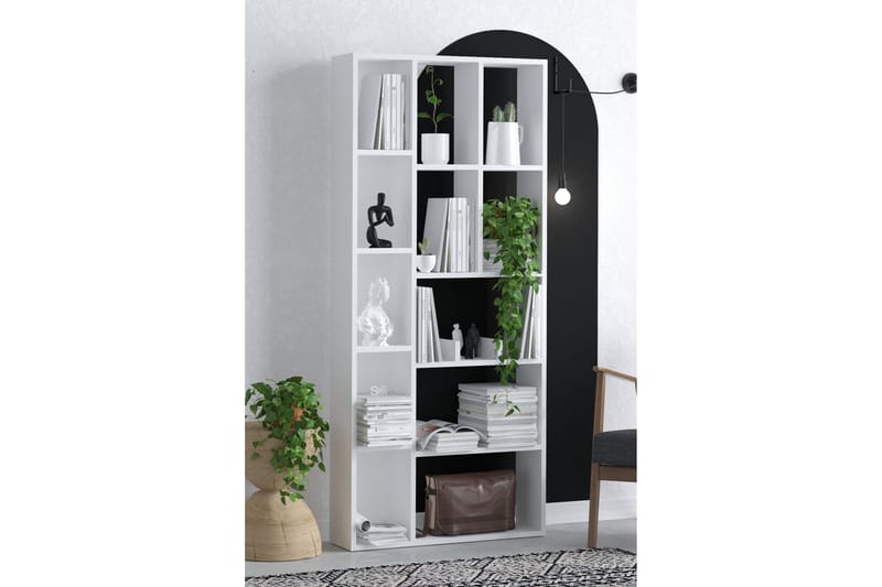 Desgrar Bokhylle 75x170 cm - Hvit - Oppbevaring - Hylle - Bokhylle