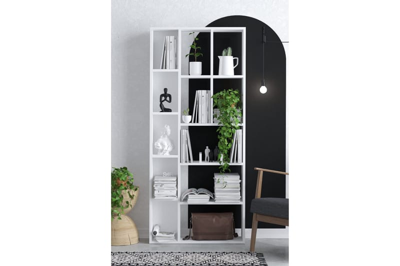 Desgrar Bokhylle 75x170 cm - Hvit - Oppbevaring - Hylle - Bokhylle