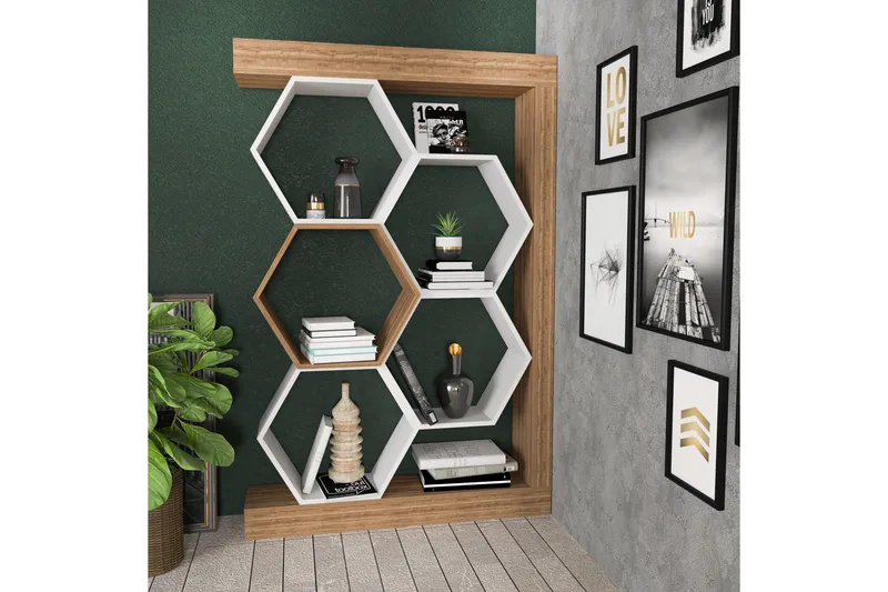 Desgrar Bokhylle 90x140 cm - Hvit - Oppbevaring - Hylle - Bokhylle