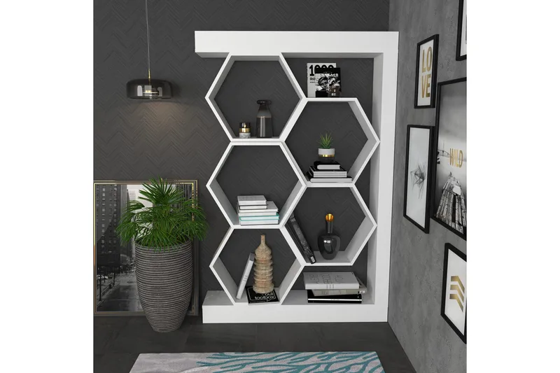 Desgrar Bokhylle 90x140 cm - Hvit - Oppbevaring - Hylle - Bokhylle