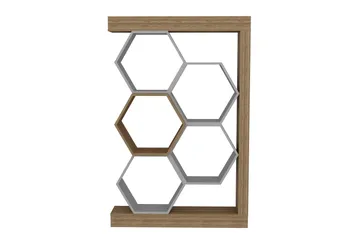 Desgrar Bokhylle 90x140 cm i Eik - Hvit - Oppbevaring - Hylle - Bokhylle