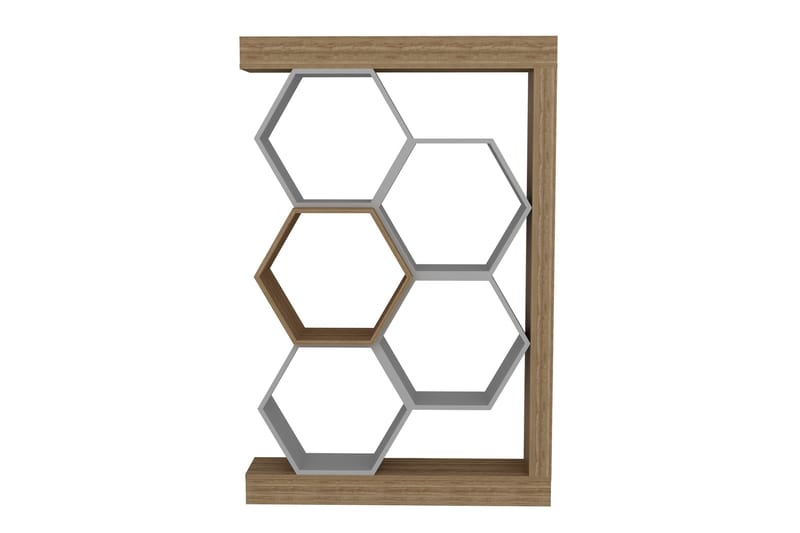 Desgrar Bokhylle 90x140 cm i Eik - Hvit - Oppbevaring - Hylle - Bokhylle