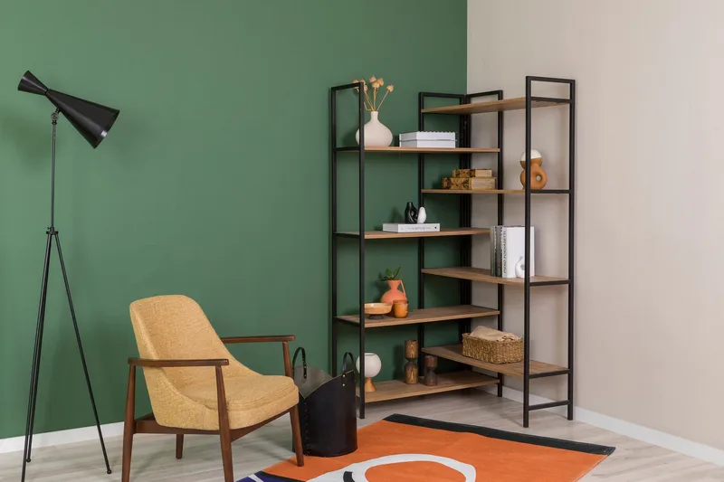 Edra Bokhylle 94 cm - Brun/Svart - Oppbevaring - Hylle - Bokhylle