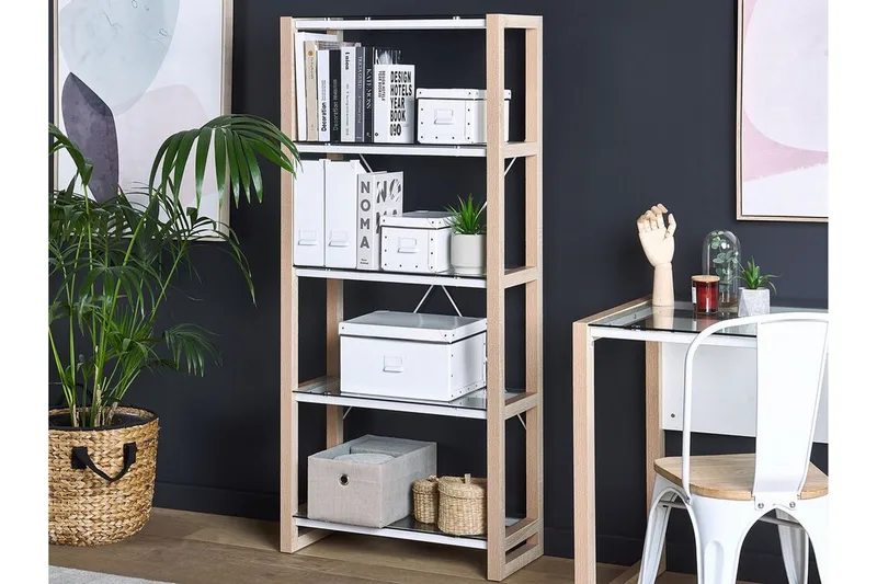 Ejenks Hylle 68x30 cm - Hvit/Lyst tre - Oppbevaring - Hylle - Bokhylle