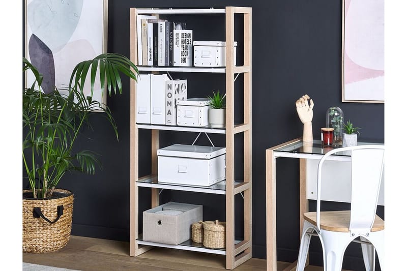 Ejenks Hylle 68x30 cm - Hvit/Lyst tre - Oppbevaring - Hylle - Bokhylle