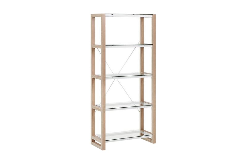 Ejenks Hylle 68x30 cm, Hvit/Lyst tre